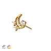 316L SURGICAL STEEL THREADLESS PUSH IN MOON BEZEL START CZ TOP PART